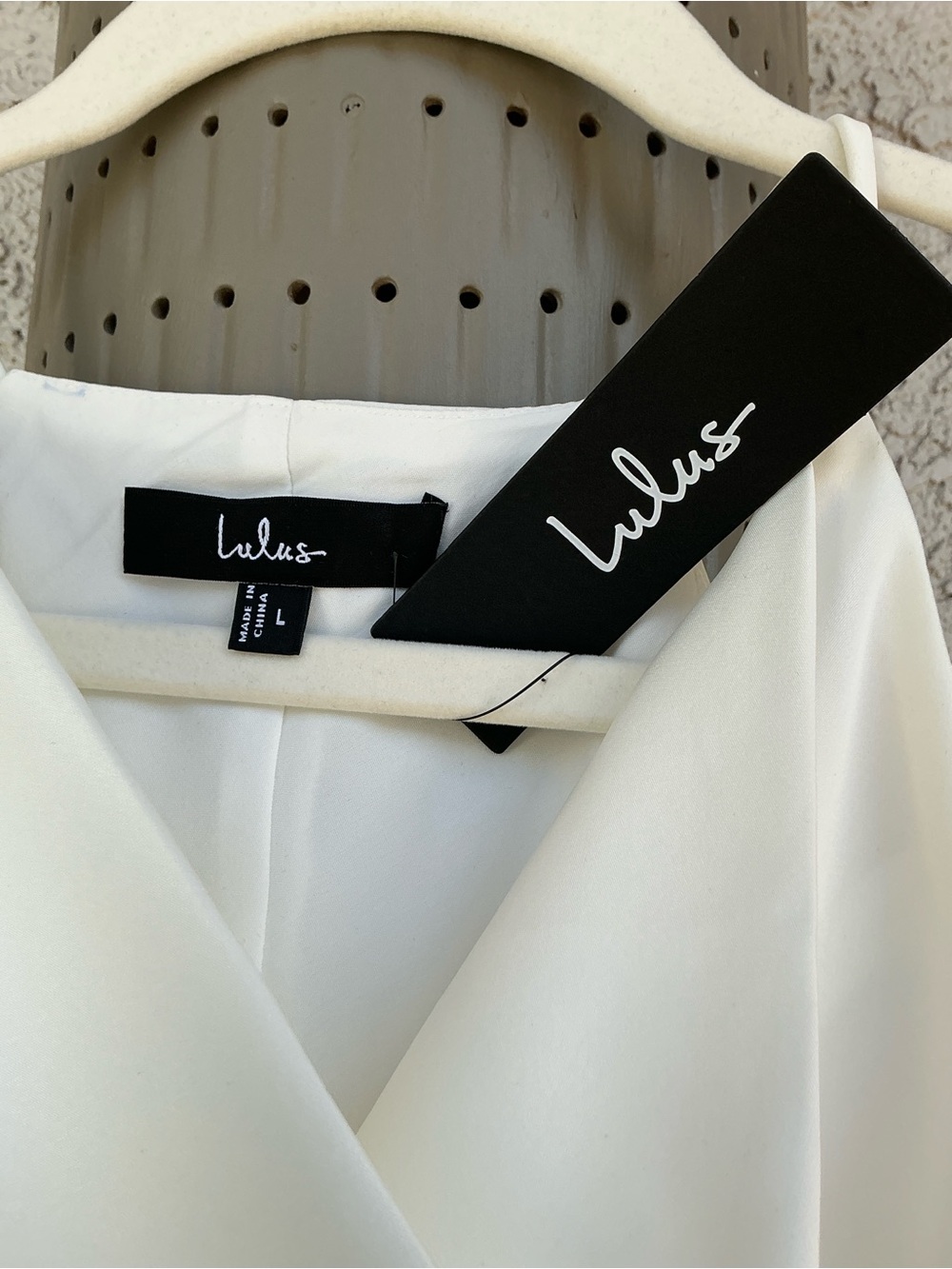 NWT Lulu’s Elynne White Satin Cowl Neck Midi Dress Large Romantic Chic Cocktail - Picture 12 of 12